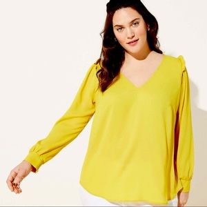 NWT LOFT yellow long sleeve blouse
